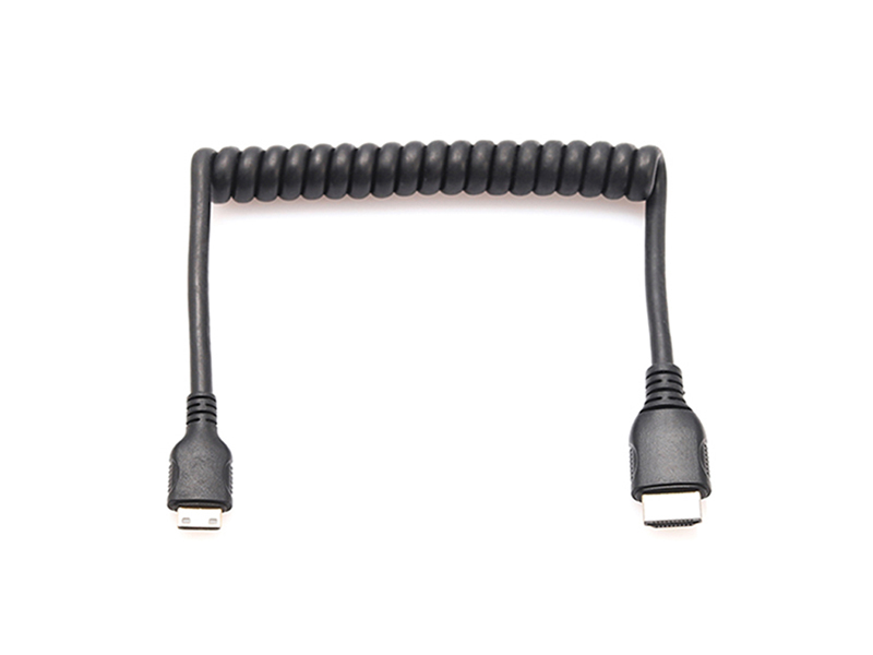 HDMI SPRING PRE-MOLDED CABLE HDMI TYPE A/HDMI TYPE C MINI HDMI HIGH SPEED CABLE ASSEMBLY