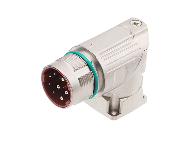 M23 PLUG 8PIN DEVICE CONNECTOR POWER FLANGE INSTALLATION RIGHT ANGLE SERVO CONNECTOR