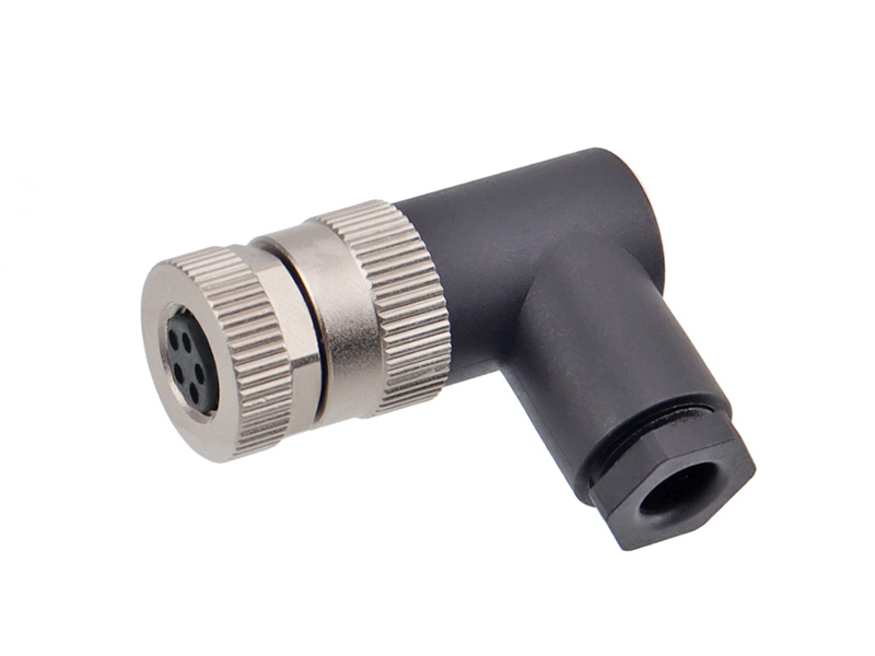 M8 CONNECTOR B CODE SOCKET FIELD INSTALLATION 5PIN FEMALE SOLDER PINS RIGHT ANGLE