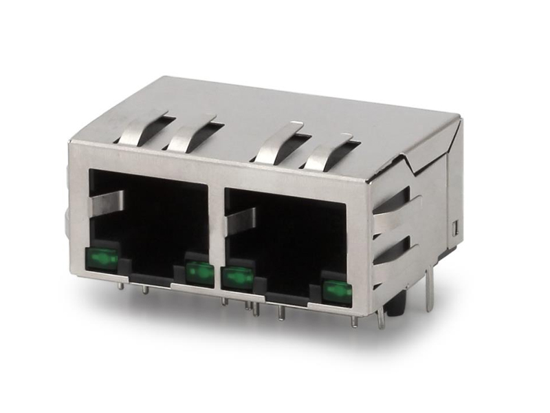 RJ45 JACK 2PORT SOCKET NETWORK INTERFACE I/O CONNECTOR DIP